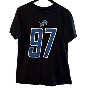 Nike Men's Aiden Hutchinson Black Detroit Lions Player Name/Number Shirt Size M